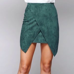 Teal suede skirt